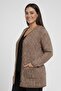 Women's Buttoned Front Mini Houndstooth Pattern Double Pocket B.B Cardigan - 2