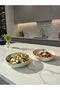 2-Piece Porcelain Embossed Digitally Printed Salad Presentation Serving Plate 20 cm Stylish Modern - 2