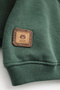 Turn-Down Collar Label Detailed Boys' Green Long Sleeve Winter Sweatshirt (3-9 Years) - 2