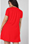 Plus Size Women's V-Neck Pocketed Short Sleeve Basic Mini Casual Daily Dress –K5 241 - 3
