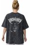 Design Sporter Bodybuilding Fitness Back Printed Unisex Oversized Vintage Washed T-Shirt - 3