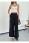 New Season Double Pleated Double Bridged Buttoned Bol P Wide-Leg Leg Palazzo Linen Linen Pants