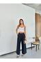 New Season Double Pleated Double Bridged Buttoned Bol P Wide-Leg Leg Palazzo Linen Linen Pants - 5