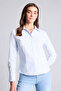 Fitted Striped Poplin Light Blue Women's T-Shirt D3172Ax/Be366 - 3