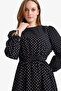 100% Cotton Printed Poplin Long Sleeve Black Dress G6020Ax26Sp - 3