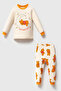 100% Cotton Piece Balayısı Baby&Child Pajama Set Ecru