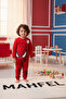 100% Cotton Piece Spider Printed Baby&Child Pajama Set Red - 2