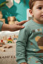 100% Cotton Cotton Piece Bear with Hat Printed Baby&Child Pajama Set Green - 3