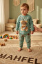 100% Cotton Cotton Piece Bear with Hat Printed Baby&Child Pajama Set Green - 2