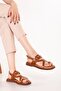 Genuine Leather Vaketa Parmak Arlas Sandals Crm.501 Taba - 2