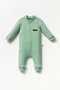 100% Cotton Piece Baby Snap Romper & Salopet Water Green Color