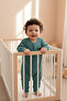 100% Cotton Piece Baby Snap Romper & Salopet Green Color - 5