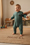 100% Cotton Piece Baby Snap Romper & Salopet Green Color - 2