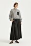 Elastic Waist Lyocell Basic Skirt Black - 2