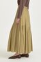 Asymmetrical Ruched Detail Viscose Skirt Olive - 2