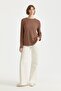 Plus Size Basic Knitted Rayon Blouse Coffee