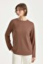 Plus Size Basic Knitted Rayon Blouse Coffee - 2