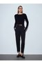 Boat Neck Modal Cashmere Ultra Light Black Blouse - 4
