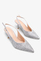 Bella Women's Stone Evening Dress Shoes - Silver - 2
