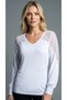 8517 Lace Detailed V-Neck Long Sleeve Women's Bodysuit
