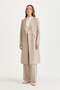 Double-Breasted Closed Long Blazer Poly. Viscose Basic Jacket Beige
