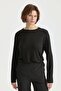 Plus Size Basic Knitted Rayon Blouse Black - 2