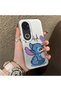 Vivo V50 Compatible Stitch Couple Pattern Case Hard Acrylic Back Silicone Edge Lens Protection - 2