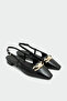 Wesley Gold Accessory Women's Black Flat Shoes Ballet Flats - 2