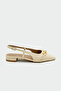 Wesley Gold Accessory Women's Ecru Flat Shoes Ballet Flats - 3