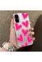 Realme C67 4g Compatible Hard Acrylic Back Silicone Edge Lens Protection Case Heart Pattern - 2