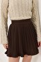 Women's pleated mini skirt brown - 3