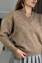 Women's V-Neck Fine Knit Stylish Sweater Mink - 3