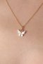 Gold White Color Butterfly Figure Women's Necklace - 2