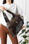 Oversized Bitter Brown Soft Leather Women's Hand & Shoulder Bag – Stylish Spacious Bag for Sports, Daily Use, and Short Trips - 2