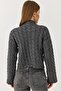 Women's turtleneck knitted sweater anthracite - 5