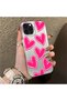 iPhone 13 Pro Compatible Hard Acrylic Back Silicone Edge Lens Protection Case Heart Pattern - 2