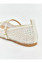 Lcw Steps Ecru Ankle Strap with Stone Embroidery for Girls Ballet Flats - 5