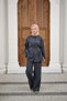 Women's Shirt and Elastic Waist Pants Tie-Detail Set Anthracite - 2