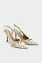 Flamin Buckle Detail Women's Ecru Heeled Shoes - 2