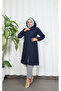 Zippered Quilted Long Capsules Dark Blue Hnt8581 - 3