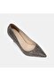 Women's Platinum Stone Pointed Toe Heeled Evening Dress Shoes - 7