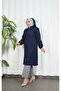 Zippered Quilted Long Capsules Dark Blue Hnt8581 - 4