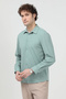 Men's Long Sleeve Buttoned Textured Shirt Green - 26Y 30000 - 6