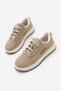 Women's Sneakers High Sole Sports Shoes Loske Camel Suede - 2