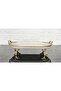 Porcelain Small Simple Boat-Shaped Serving Dish with Cast Gold Frame and Small 4-Legged Base 30 cm