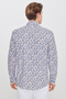 Men's White-Navy Blue Cotton Pack Slim Fit Slim Fit Large Italian Collar B Printed Shirt - 5