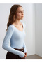 10842 V-Neck Cashmere in Ultra Lightweight Knitwear Sweater-Light Blue