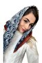 تفاصيل النمط 65*65 وشاح باللون الأزرق الداكن - 8