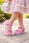 Girl's Babet Velcro Velcro Silver Bow Detail Slip-resistant Lightweight Sole Babet Red