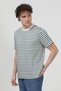 Men's Crew Neck Modal Fabric Striped T-Shirt Green - 26Y 1005 - 3